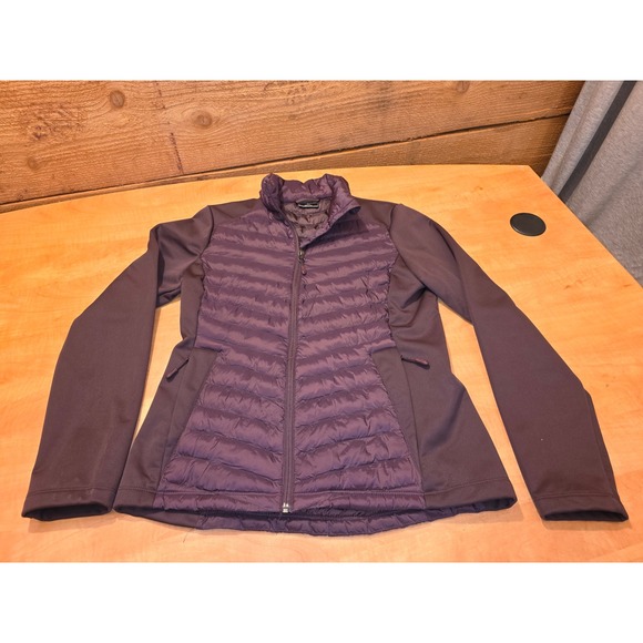 32 Degrees Jackets & Blazers - 32 Degrees Heat Womens Mixed Media Quilted Puffer Jacket Plum Purple Small